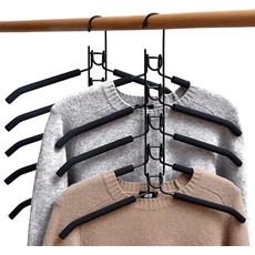 CESHMD 5 in 1 Kleiderbügel Mehrschichtiger Kleiderschrank Kleiderständer Anti-Rutsch-Multifunktions-Metallschwamm Platzsparend für Erwachsene Kleidung Aufbewahrung für Haushalt (2 Sätze)