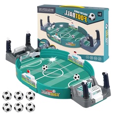 CHmiss Interaktives Tischfußballspiel mit 6 Fußbälle, Mini Tischkicker Desktop Spielzeug Tisch Fußball Kit, Innen 2-Spieler-Party-Tischkicker-Spielzeug-Geschenk für Kinder Erwachsene (6-Ball)