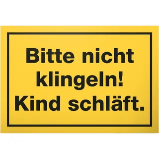 DankeDir! Bitte nicht Klingeln Kind schläft - 30 x 20 cm Kunststoff Schild - Kollegen Freunde Geschenk Junge Eltern Geschenkidee Deko - Wandschild Wanddeko Neugeborenes Spruchschild Türschild