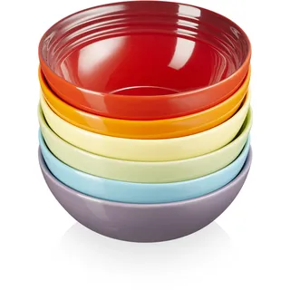 Le Creuset 6er-Set Müslischalen aus Steinzeug, Regenbogen