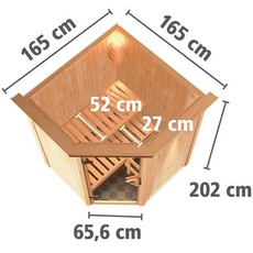 Bild von Sauna Nanja 68mm 230V Kranz ohne Saunaofen moderne Tür