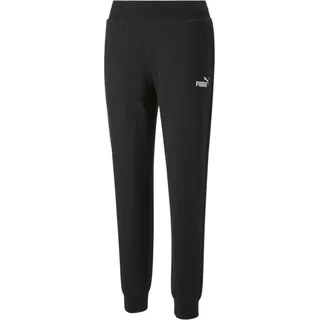 Puma Damen ESS Pants FL Strickhose, Black-Silver Metallic M