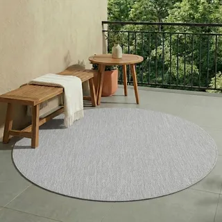 Outdoor Teppich Rund - Costa Dunkelgrau - Ø 200 cm - Balkon, Garten, Terrasse - FRAAI | Home & Living. - Boho, Klassik, Industrielle, Ländlich, Modern - Grau