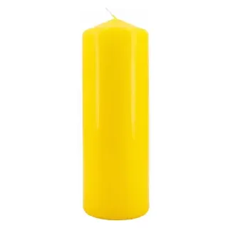 Tischkerze, gelb, Hochwertige Stumpenkerze zum Hinstellen, 1 Stück, ca. 75 Stunden Brenndauer