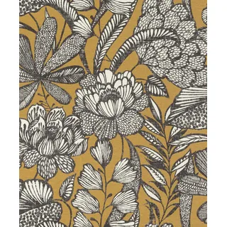 Rasch Textil Vliestapete Lirirco 10 m x 0,32 m 555363 Gelb/Bronze