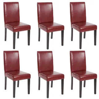 MCW Esszimmerstuhl Littau Kunstleder Rot-Braun 6er Set