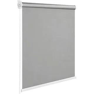 Rollo, 120 x 180 cm Senkrechtmarkise Hellgraue Außenrollo Senkrechtmarkise Außen Sichtschutz Balkon mit Zugseil Verdunkelungsrollo Wetterfest Windschutz für Balkon Terrasse Büro und Badezimmer