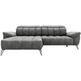 Xora Ecksofa , Dunkelgrau , Metall, Textil , Ottomane links, L-Form , 266x105-178 cm , Relaxfunktion, seitenverkehrt erhältlich, USB-Anschluss , Wohnzimmer, Sofas & Couches, Wohnlandschaften, Ecksofas