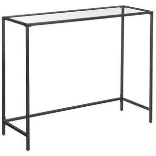 Boxxx Konsolentisch , Schwarz , Metall, Glas , rechteckig , eckig , 35x80x100 cm , einfacher Aufbau , Wohnzimmer, Wohnwände, Wohnwand-Serien