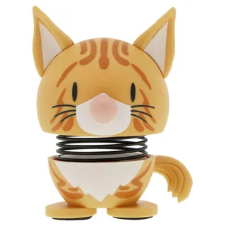 Hoptimist Orange Tabby Cat Figure – Wobbly Desk Pet – Fun Office Gadget – Collectible Gift for Men and Women – Danish Design – ABS Plastic – 5.8 x 4.1 cm – X-Small – Orange
