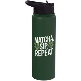 Matcha Sip Repeat Lustiger Iced Matcha Latte Stainless Steel Insulated Water Bottle