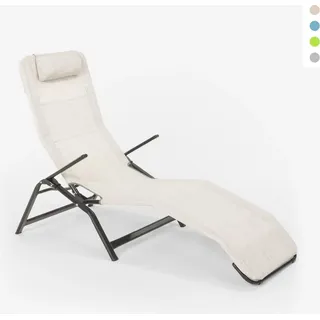 Klappbare Strandliege Liegestuhl Sonnenliege für Strand und Garten Pasha Luxury - Grau - Grau