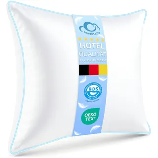 Kopfkissen 80x80 Daunenkissen Federkissen, Premium Kissen Daunen und Federn | CloudÉtoile 3-Kammer Daunenkissen Schlafkissen Bettkissen in Hotelqualität, Pillow Ökotex-Zertifiziert -Schlaf wie auf Wolken