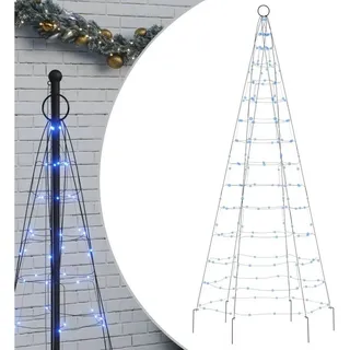 vidaXL LED-Weihnachtsbaum für Fahnenmast 200 LEDs Blau 180 cm