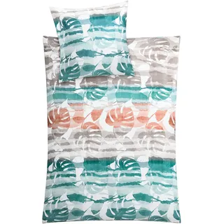 KLEINE WOLKE Jill Floral Aqua 135 x 200 cm + 80 x 80 cm