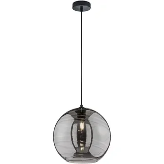 Fischer & Honsel Pendelleuchte OPIE mit Rauchglas Lampenschirm geschliffen Ø 30cm, Größe