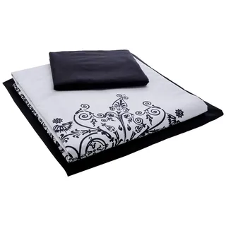 Euromoda Mandala Frame Bettbezug, Baumwolle, Weiß, Schwarz, für Bett 90 cm