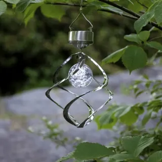 Best Season LED-Solar-Windspiel "Wind Mill" silber 1 cool white LED, Solarpanel, Akku, outdoor, 477-51 - Silber