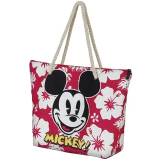 Disney Micky Maus Hawaii-Soleil Strandtasche, Rot, 52 x 37 cm