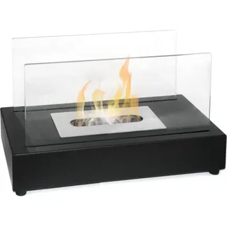 Berliner Bioethanol-Kamin, Tischkamin, L35 x T18 x H20,5 - Schwarz