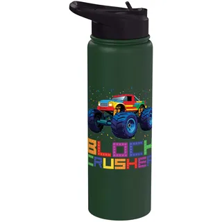 Block Crusher Lustiger Truck Block Building Brick Builder Stainless Steel Insulated Water Bottle