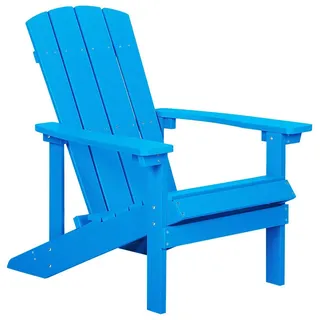 Beliani Gartenstuhl Kunstholz blau Adirondack , Blau , Kunststoff , 75x88x88 cm , Gartenmöbel, Gartensessel, Gartenstühle