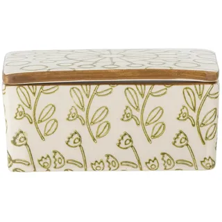 Bloomingville Creative Collection Maple Butterdose, Grün, Steingut, L12,5xH6xB9,5 cm, 280 ml