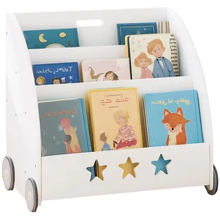 Relaxdays Kinderbücherregal 57 x 62 x 42 cm MDF weiß