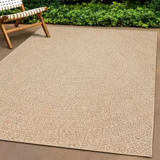 The Living Store Teppich 80x150 cm Jute-Optik Innen und Außen - Braun