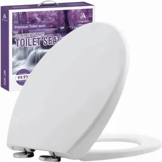 Solng Aldoih Toilettendeckel mit Absenkautomatik [Einfache Montage] antibakteriell & UV-beständig | Quick-Release-Funktion | Klodeckel, Klobrille, WC Sitz