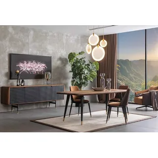 Esszimmer Set Esstisch 4x Stühlen Anrichte JVmoebel - Braun