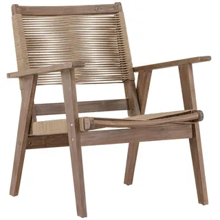 Gardenson Loungesessel , Braun , Holz, Textil , Akazie , eckig , 68x88x72 cm , inklusive Armlehnen , Gartenmöbel, Loungemöbel, Loungesessel