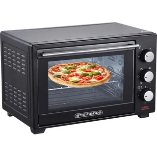 Steinborg MINIBACKOFEN 25 LITER MIT UMLUFT SCHWARZ 1600 W, 25 l, Schwarz, Freistehend, Drehregler, Edelstahl, 250 °C - Schwarz