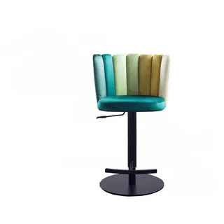 Kawola Barhocker Jada Grün Velvet , Grün, Schwarz , Kunststoff , 55x85x53 cm , Esszimmer, Barmöbel, Barhocker