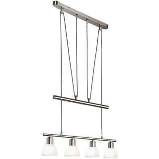 Globo Led-Hängeleuchte , Weiß, Nickelfarben , Metall, Glas , F , 70x150 cm , Ce , höhenverstellbar , Lampen & Leuchten, Innenbeleuchtung, Hängeleuchten, Pendelleuchten