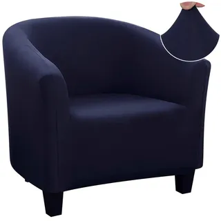 Jaotto Sesselschoner Sesselhusse Stretch Sesselüberwürfe Sofabezug Elastisch Sofabezug Sesselbezug Sesselschoner Waschbar Entfernbar für Clubsessel Cafe Stuhl Sessel Loungesessel (Navy Blau,1 Stück)