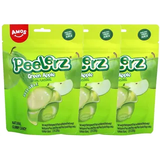 Amos Peelerz Gummies green Apple mit weicher Füllung 65g 3er Pack