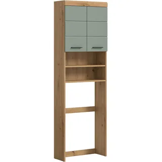 VCM Scout Waschmaschinenschrank 63 x 191 x 24 cm Salbeigrün/Artisan Eiche Nachbildung Holz