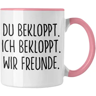 Trendation - Beste Freunde Tasse Geschenk Beste Freundin Freund Kaffeetasse Geschenkidee BFF Allerbeste Freundin Spruch Geburtstag Freundinnen (Rosa)