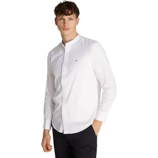 Tommy Hilfiger Herren Hemd Flex Poplin Solid Mao Regular Fit, Weiß (White), XXL