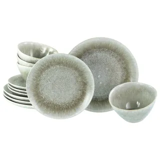 LeGer Home by Lena Gercke Tafelservice »modernes LeGer Geschirr-Set, Service Talitha« Reaktionsglasur, jedes Stück ein Unikat, hohe Haltbarkeit, grau