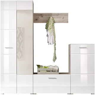 HBZ Garderobenschrank SIXX 195 x 195 x 36 cm Weiß Hochglanz