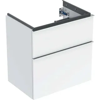 Geberit iCon Unterschrank für den Waschtisch, verkürzte Ausladung, 59,2x61,5x41,6 cm, 502307, 502.307.01.2, Farbe: Front/Korpus: weiß/lackiert hochglänzend, Griff: glanzverchromt