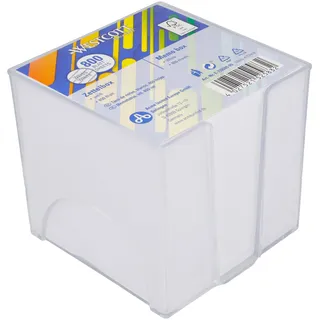 Westcott Notizzettel weiß 800 Blatt in Zettelbox | Notizblock mit 9 x 9 cm großen Blättern in weiß | Stabile Box aus transparentem Kunststoff | FSC-zertifiziertes Papier 80g/m2 | E-733205 00