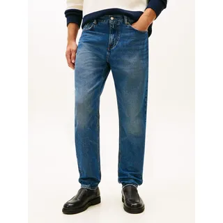 Tapered-fit-Jeans TOMMY HILFIGER "HARLEM", Herren, Gr. 34, Länge 34, benny blau, Denim/Jeans, Obermaterial: 100% Baumwolle, Jeans Tapered-fit-Jeans, mit Fade-Effekten
