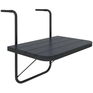Outsunny Balkonhängetisch, Schwarz, Alu , Metall , 40x64x60 cm , Gartenmöbel, Gartentische, Balkontische