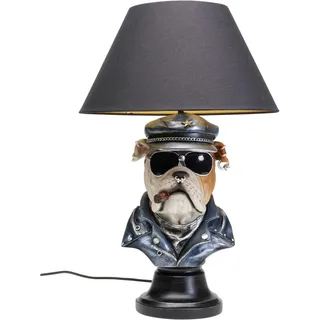Kare Design Tischlampe Punk Dog, 57cm Höhe, Schwarz, Kunstharz, Moderne Tischleuchte, Tierdesign, Schlafzimmer, Wohnzimmer, keine Leuchtmittel inklusive, 57x36x36 cm (HxBxT)