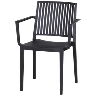 Siena Garden Stapelstuhl , Anthrazit , Kunststoff , 57x80x56 cm , stapelbar, gastro- und objekttauglich, wetterbeständig, UV-beständig , Gartenmöbel, Balkonmöbel, Balkonstühle