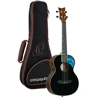 Ortega Guitars Tenor Ukulele Akustisch – Ghost Series – Inklusive Gigbag – Fichte, Schwarz (RUGH-BKT)