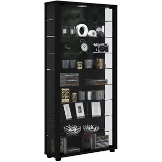 VCM Vitrine Lumo Maxi 59 x 113 x 18 cm Schwarz
